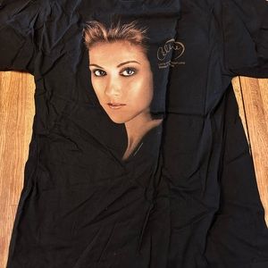 Celine Dion lets talk about love concert t shirt 1998 black size XL